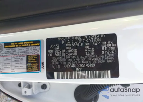 2024 Kia Ev6 Gt-Line z USA, uszkodzony, nr VIN KNDC4DLC0R5170499